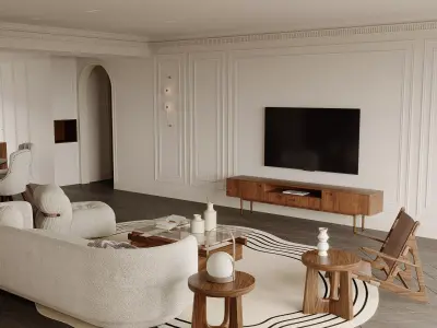 Luxury living room dining room interior scenes 33 3D model