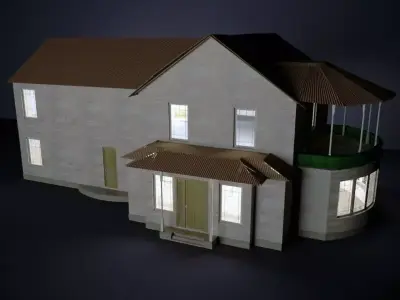  Wooden country villa Free low-poly 3D model
