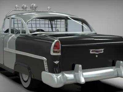 Police car Belair sedan 1955 3D model