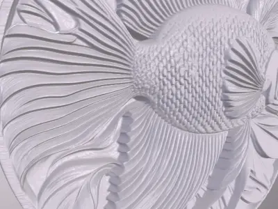 AngelFish 2 basrelief for 3D printing 3D print model