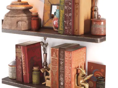 Decorative set with books 3D model