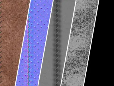 Leather Materials 35- Stitched Leather By Sbsar Texture