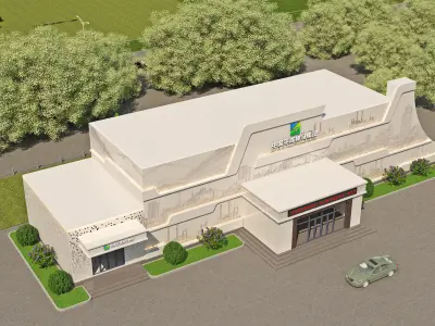 The facade of the building 3D model