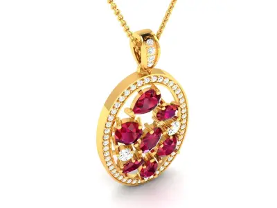 Women Pendant 3DM STL OBJ FBX Render Details 3D print model 6