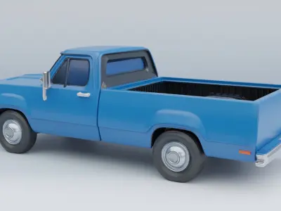 Dodge D100 Pickup Truck 1974 Car Low-poly 3D model