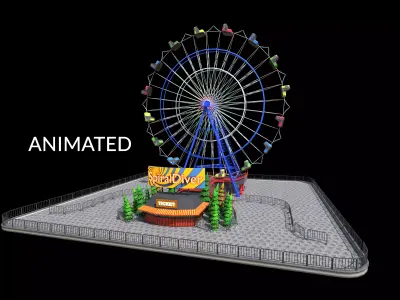 Skydiver Ride  -  Animated  Low-poly 3D model