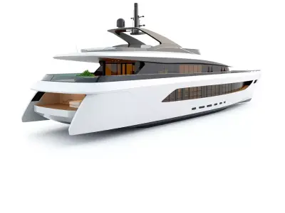Modern Luxury Yacht model pack Low-poly 3D model