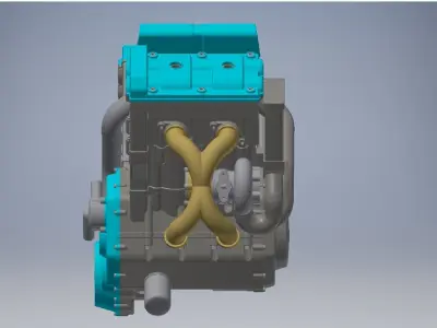 V4 Engine assembly 3D model