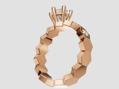 Engagement Ring 3D print model C 79 3D print model