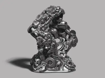 Modern Abstract robotic sculpture 3d print model 167 3D print model