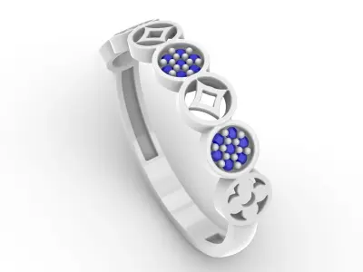 Jewelry Diamond Ring Model RG14 Free 3D print model