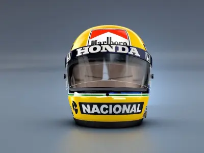 Ayrton Senna Monaco GP Helmet Version 1988 3D model
