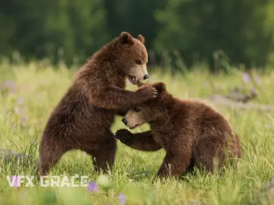 Brown Bear Young VFX Grace 3D model