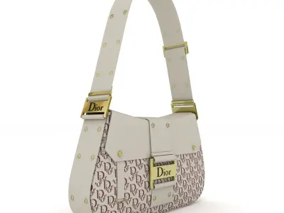 Dior Street Chic Bag Cream Red Print 3D model