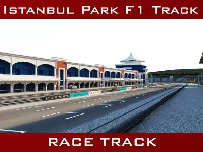 Istanbul Park Formula F1 Racing Circuit Track Model Low-poly 3D model