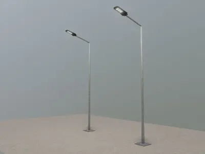 5mt Conical Lighting Pole Single Consol 3D model