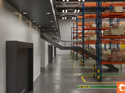 Amazon warehouse   interior  3D model