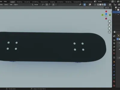 Skateboard model Low-poly 3D model