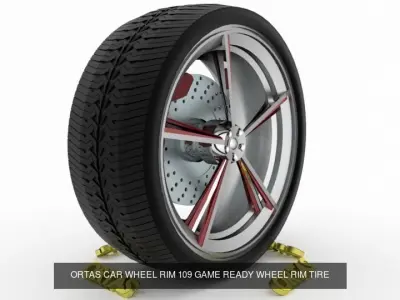 ORTAS CAR WHEEL RIM 109-110 GAME READY WHEEL 3D Model Pack
