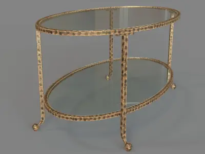 Portsmouth Oval Coffee Table Gold 3D model