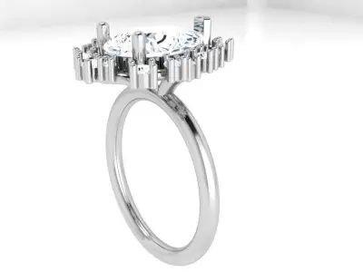 Pear Halo Ring 4123 3D print model