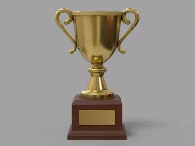 Gold Trophy  Low-poly 3D model