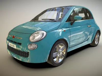 FIAT 500 Low-poly 3D model