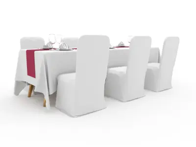 Banquet Table and Chair 99 3D model