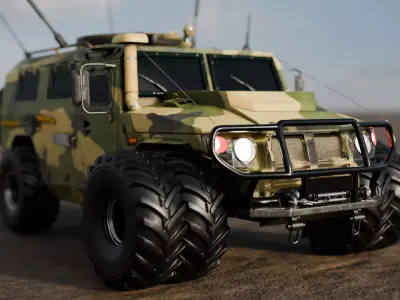 Armored Off-Road Tactical Vehicle Low-poly 3D model