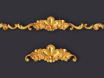 2 Central decor ornament for furniture 3D model
