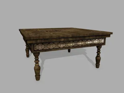 Table wooden Low-poly 3D model