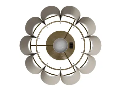 Table Lamp With Pleated Design And Metal Base Low-poly 3D model