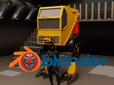 L-poly Patrol Robot  -Rigged- Low-poly 3D model