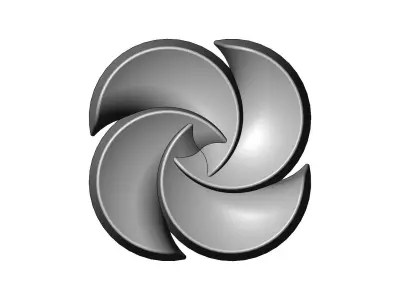 Closed 4 pedals rosette flower cake cupcake onlay relief 3D print model