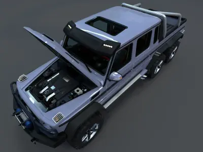 Mercedes Benz g63 amg 6x6 2017 low poly Low-poly 3D model