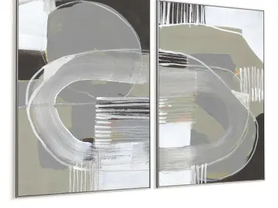 Plaster Two Photo Frame 351 Low-poly 3D model
