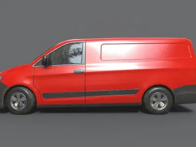 Generic Minivan Red Low-poly 3D model