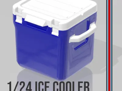 Stanley style cooler for scale autos and dioramas 1 24 3D print model