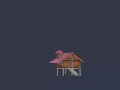 Wood House  Free 3D model