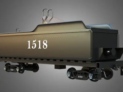Coal Wagon - ICRR 1518 Steam Locomotive 3D model