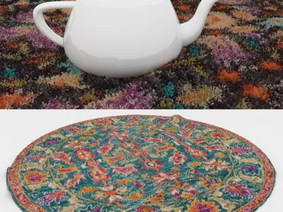 Round Rug Set 22 3D model