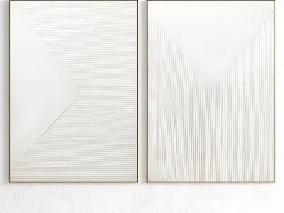 Plaster Two Photo Frame 353 Low-poly 3D model