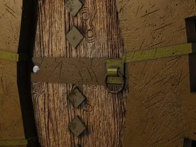 Door stylized Low-poly 3D model