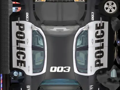 Generic Police Sedan v2 Low-poly 3D model