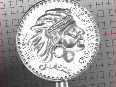 conmemorative coin cacique calarca 3D print model