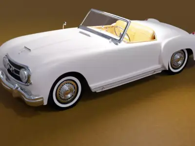 Retro Classic Roadster 1951 Nash-Healey Low-poly 3D model
