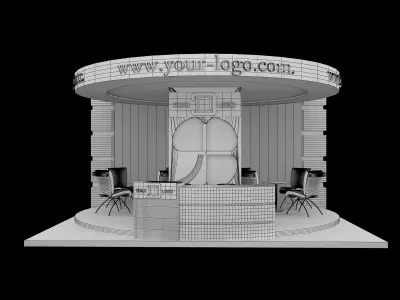  Booth Exhibition Stand a596b  3D model