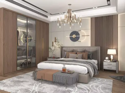 Modern Bedroom Scene 14 3D model