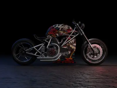 Custom Ducati Bobber Low-poly 3D model