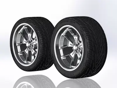 Set of custom wheels Billet Reaper 20inch for scale model 3D print model